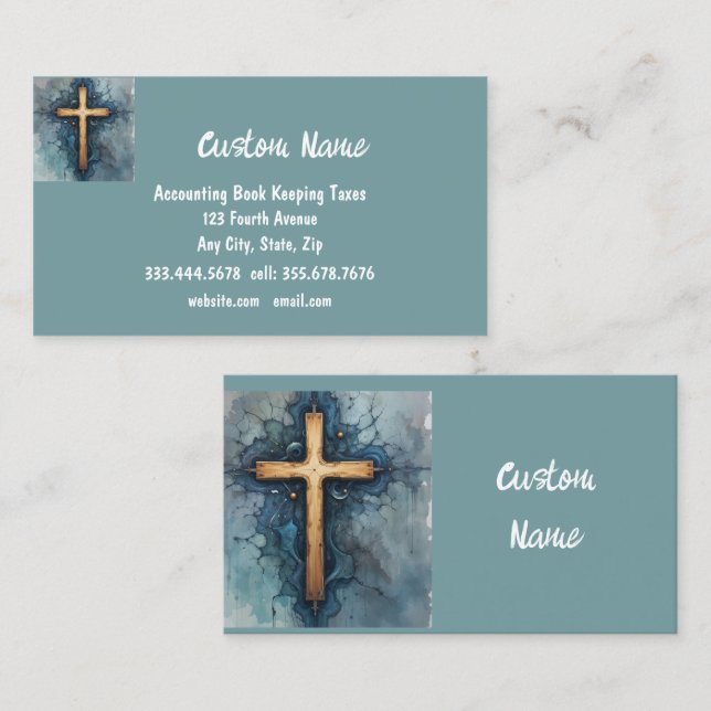 Tarjeta De Visita Biblia de la Iglesia Crucifijo Cristiana (Anverso / Reverso)