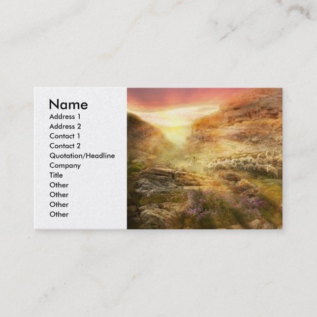 Tarjeta De Visita Biblia - Sí, aunque camino por el valle 1920 (Anverso)