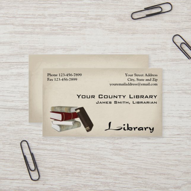 Tarjeta de visita Biblioteca Bibliotecaria (Anverso/Reverso In Situ)