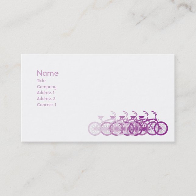 Tarjeta De Visita Bici púrpura - obra clásica (Anverso)