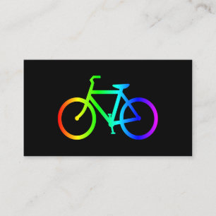 Tarjeta De Visita Bicicleta arcoíris con ombre brillante