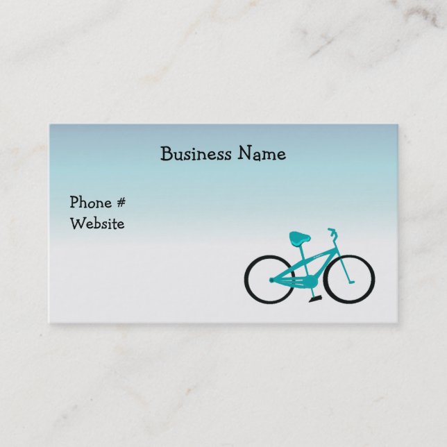 Tarjeta De Visita Bicicleta Azul Acuático (Anverso)