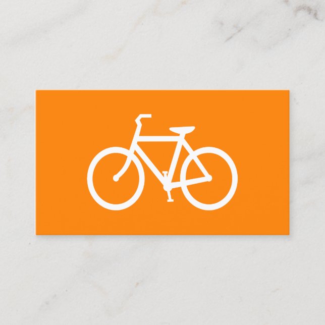 Tarjeta De Visita Bicicleta blanca y Naranja (Anverso)