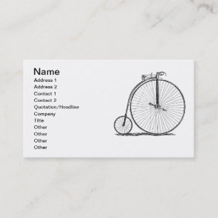 Tarjeta De Visita Bicicleta de rueda alta Penny Farthing
