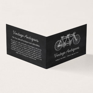 Tarjeta De Visita Bicicleta de tándem y calkboard, distribuidor de a