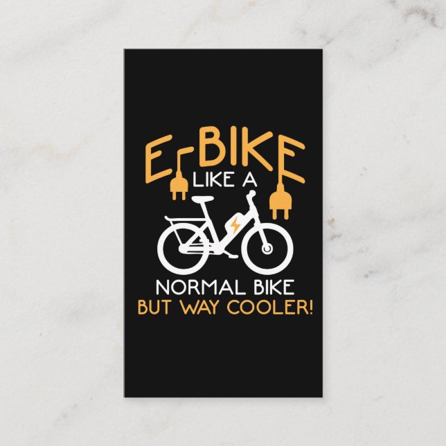 Tarjeta De Visita Bicicleta E-Bike Way Cooler Bike Funny Bicicleta E (Anverso)