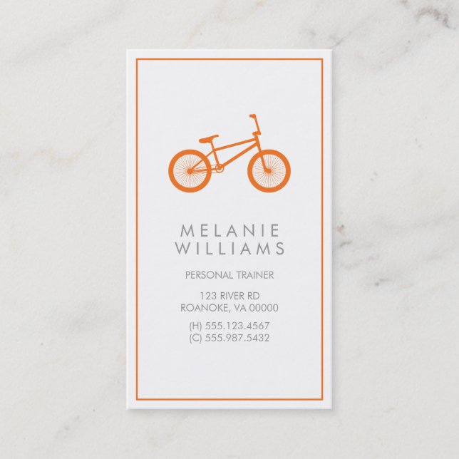 Tarjeta De Visita Bicicleta Mod Tangerine (Anverso)