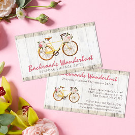 Tarjeta De Visita Bicicleta Shabby Chic Vintage en Personalizado de 