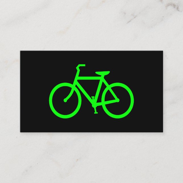 Tarjeta De Visita Bicicleta verde negro y limón (Anverso)