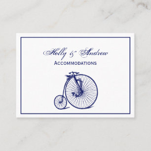 Tarjeta De Visita Bicicleta Vintage Velocípedo Penny Farthing Azul