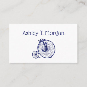 Tarjeta De Visita Bicicleta Vintage Velocípedo Penny Farthing Azul