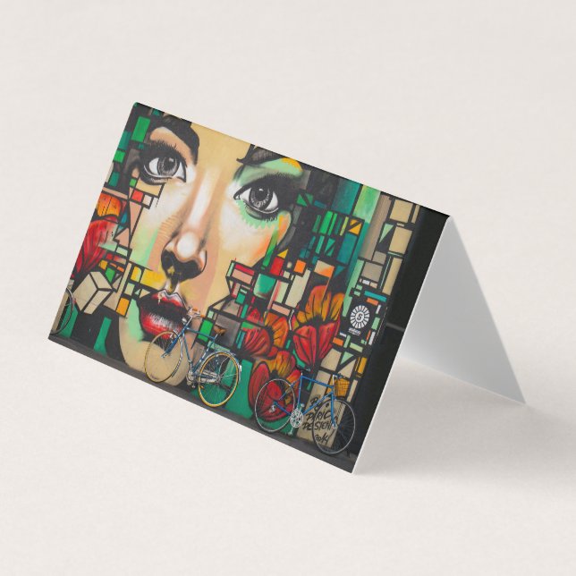 Tarjeta De Visita Bicicletas en la pared del graffiti (Anverso)