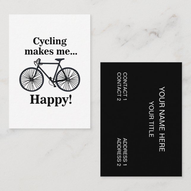 Tarjeta De Visita Bicycle Cycling Bicyclist Bike (Anverso / Reverso)