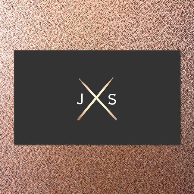 Tarjeta De Visita Bidones de oro monograma de tambor simple (Subido por el creador)