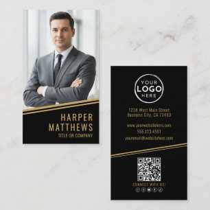 Tarjeta De Visita Bienes Raíces Black Gold Chic