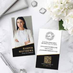 Tarjeta De Visita Bienes Raíces Black Gold Chic