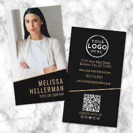 Tarjeta De Visita Bienes Raíces Black Gold Chic