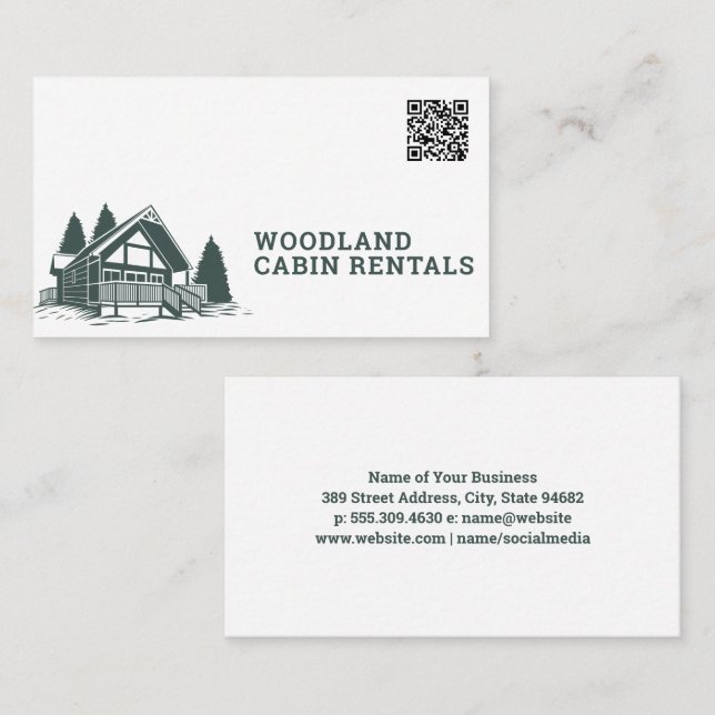 Tarjeta De Visita Bienes Raíces de Cabina | Código QR (Anverso / Reverso)