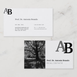 Tarjeta De Visita Bienes raíces o fotografía en blanco y negro