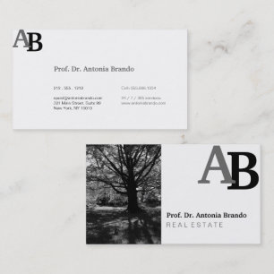 Tarjeta De Visita Bienes raíces o fotografía en blanco y negro