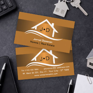 Tarjeta De Visita Bienes Raíces Oro Ámbar de Lujo Elegante Profesion