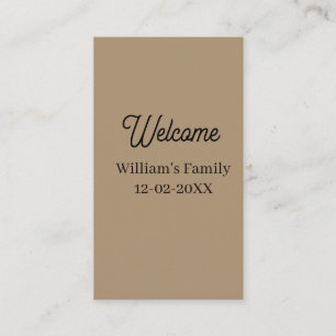Tarjeta De Visita Bienvenida a casa agregar nombre de familia inaugu