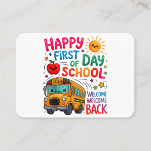 Tarjeta De Visita Bienvenido de vuelta al colegio feliz primer día p
