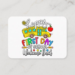 Tarjeta De Visita Bienvenido de vuelta al colegio feliz primer día p