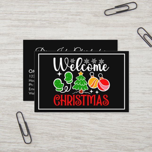 Tarjeta De Visita Bienvenido Navidad (Anverso/Reverso In Situ)