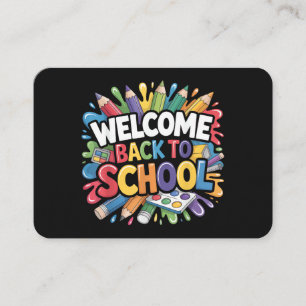 Tarjeta De Visita Bienvenidos de vuelta a la escuela primer día de e