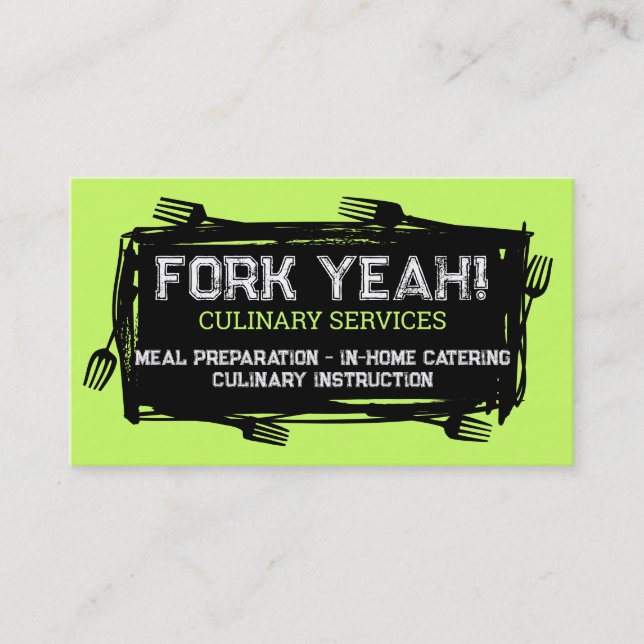 Tarjeta De Visita bifurcaciones de arte para comer cocina gastronómi (Anverso)