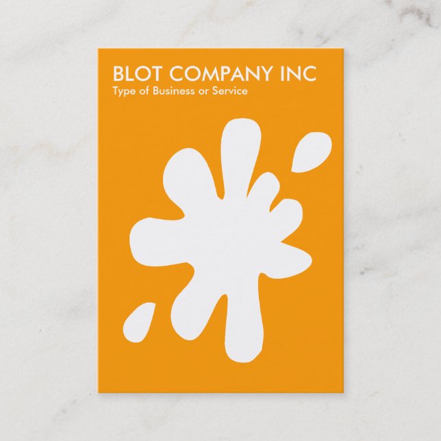Tarjeta De Visita Big Blot - Blanco sobre el Naranja FF900 (Anverso)