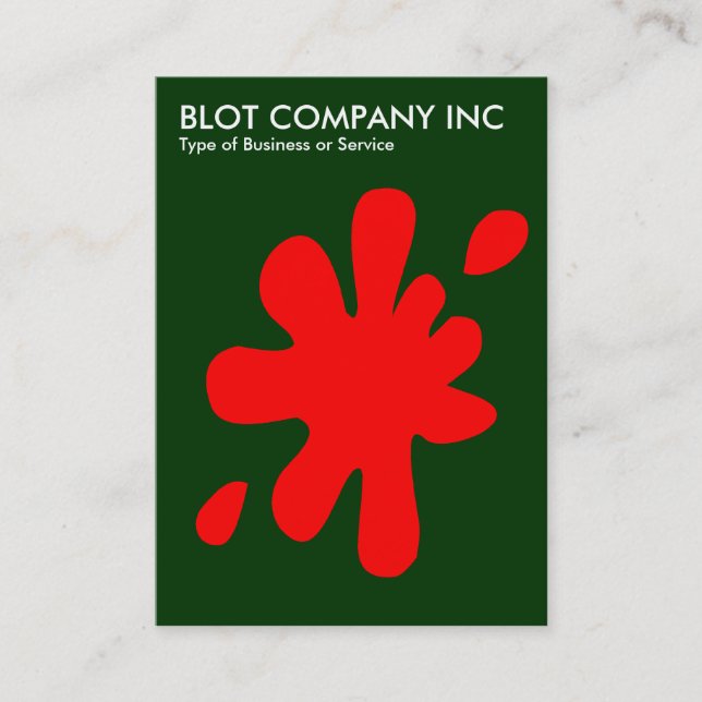 Tarjeta De Visita Big Blot - Rojo sobre verde oscuro 003300 (Anverso)