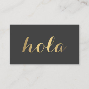 Tarjeta De Visita Big Gold Hola (Hola) Yo Simplemente Declarado