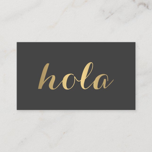 Tarjeta De Visita Big Gold Hola (Hola) Yo Simplemente Declarado (Anverso)