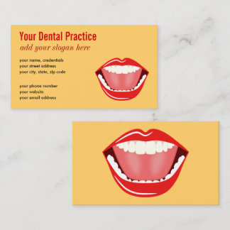 Tarjeta De Visita Big Mouth Gold Profesional Dental Kids Dentist