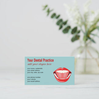 Tarjeta De Visita Big Mouth White Teys Blue Professional Dental