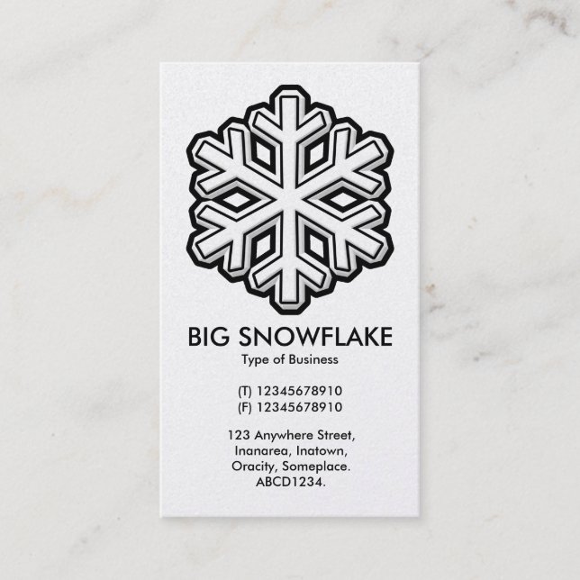 Tarjeta De Visita Big Snowflake - Blanco (Tarjeta de oro) (Anverso)