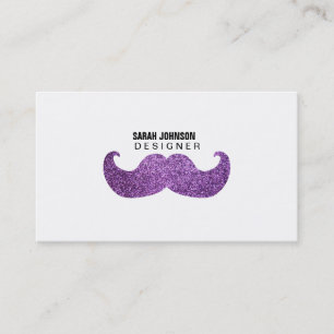 Tarjeta De Visita Bigote púrpura de Bling (falso gráfico del