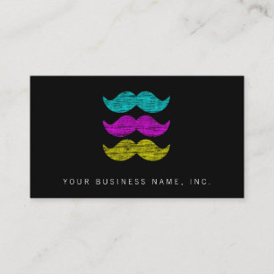 Tarjeta De Visita Bigotes de CMY (estilo de la prensa de copiar)