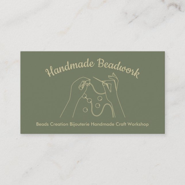 Tarjeta De Visita Bijouterie de creación de perlas de oro de sabio (Anverso)