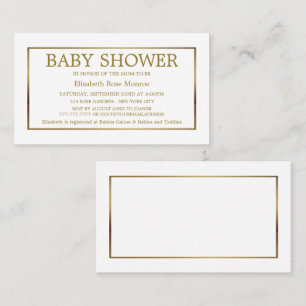 Tarjeta De Visita Billete Baby Shower moderno y elegante, blanco y d