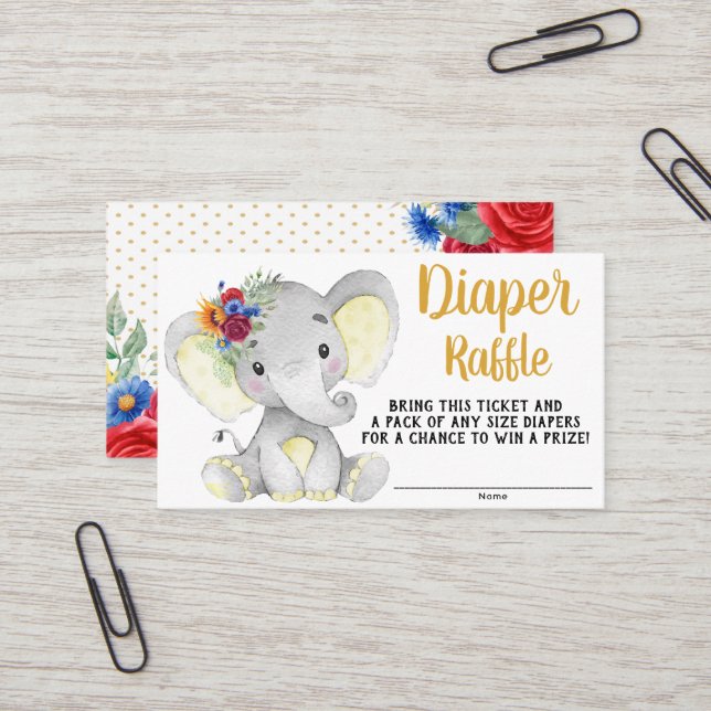 Tarjeta De Visita Billete de 10 céntimos Elefante de Sunflower Diape (Anverso/Reverso In Situ)