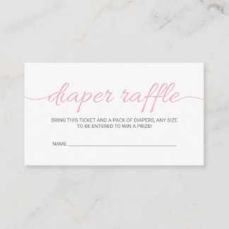 Tarjeta De Visita Billete de Baby Shower Diaper Raffle con guion ros
