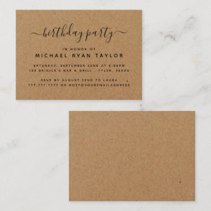 Tarjeta De Visita Billete de fiesta de cumpleaños de Rustic Country 