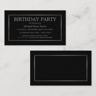 Tarjeta De Visita Billete de fiesta de cumpleaños moderno y elegante