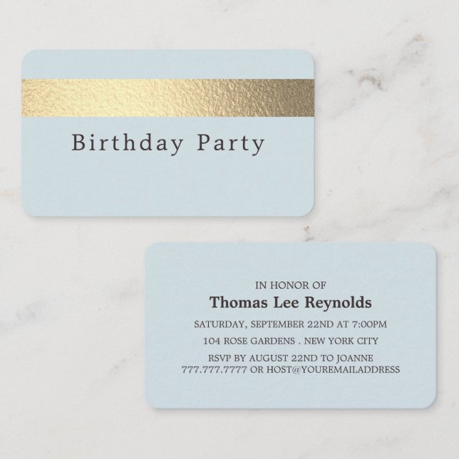 Tarjeta De Visita Billete de fiesta de cumpleaños/tira de Relieve me (Anverso / Reverso)