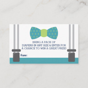 Tarjeta De Visita Billete de pañal Raffle, Baby Shower Bow Tie