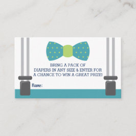 Tarjeta De Visita Billete de pañal Raffle, Baby Shower Bow Tie