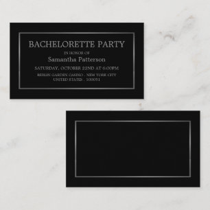 Tarjeta De Visita Billete moderno de bachillerato negro y plateado